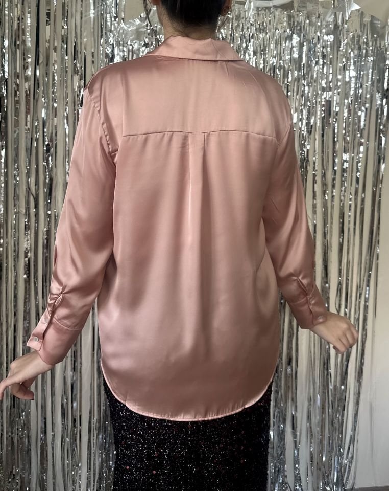 Somon V yaka Saten Gömlek