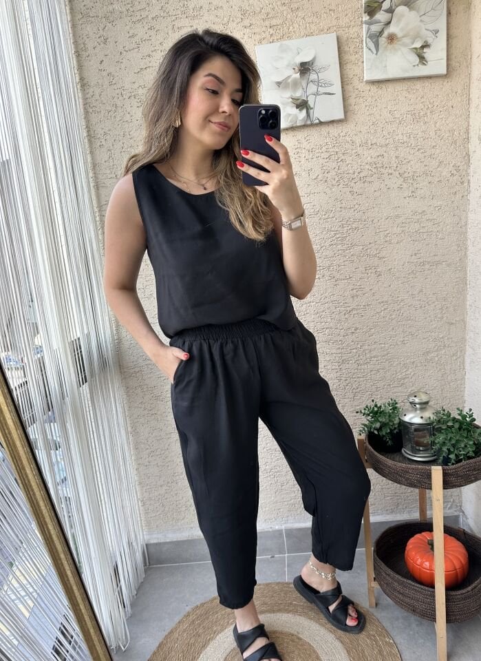 Siyah Kolsuz Tensel Takım