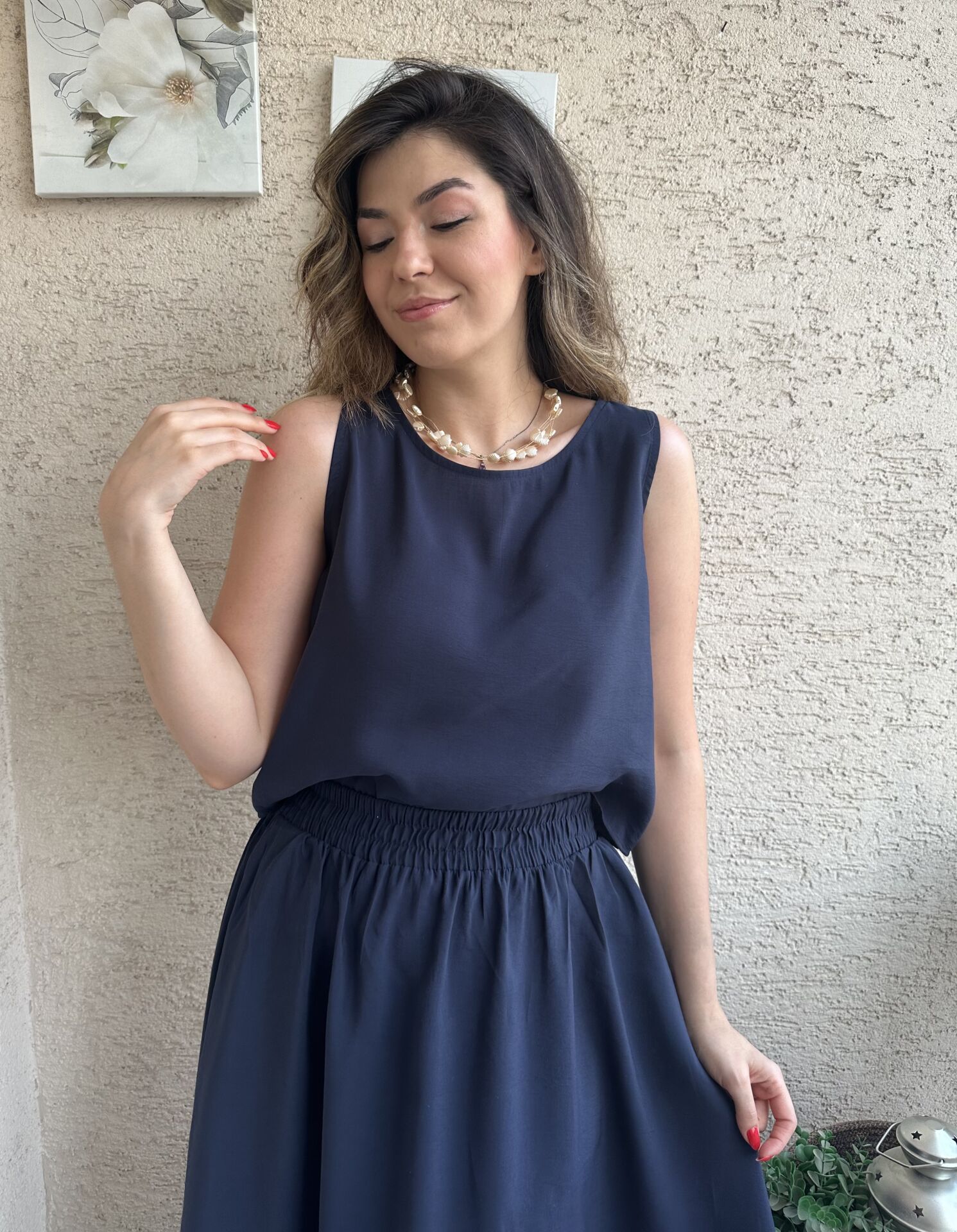 Lacivert Tensel Etek Takım