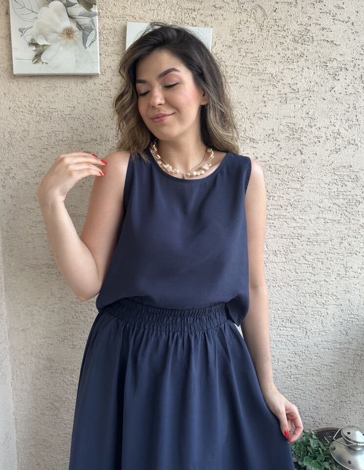 Lacivert Tensel Etek Takım