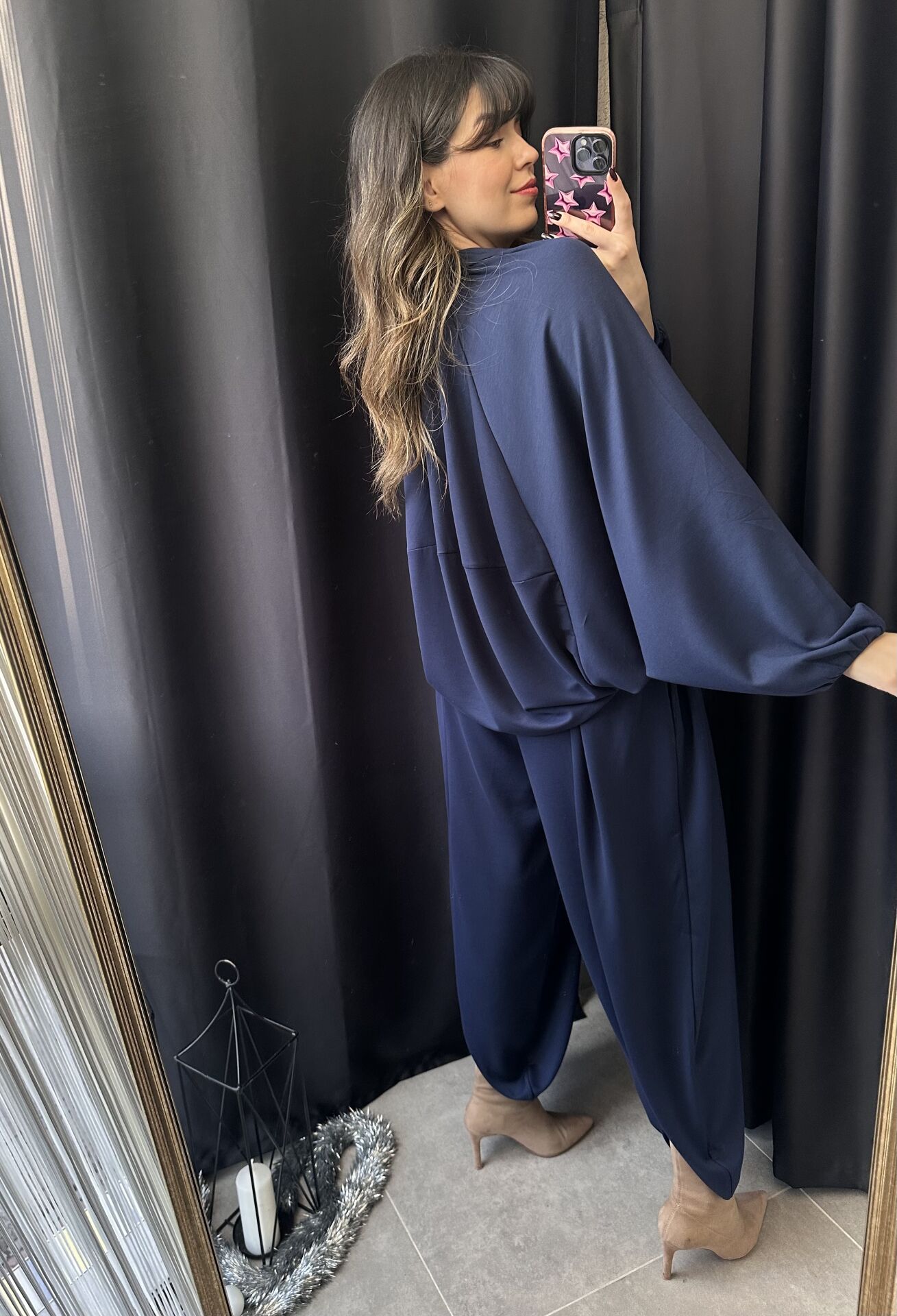 Lacivert Fermuarlı Şalvar Takım