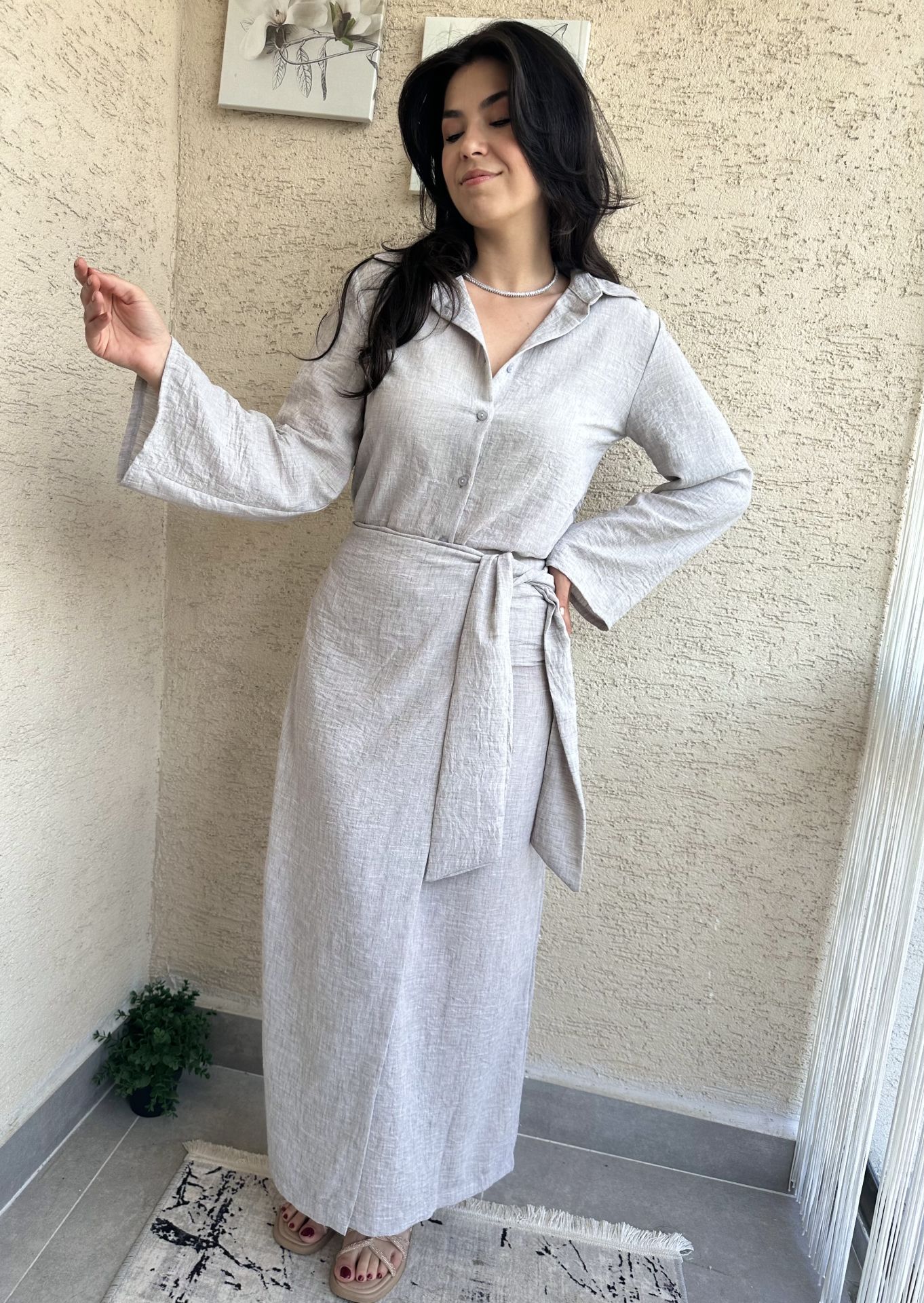 Rewa Gri Etek Gömlek Takım