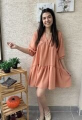 Somon Keten Mini Elbise