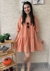 Somon Keten Mini Elbise