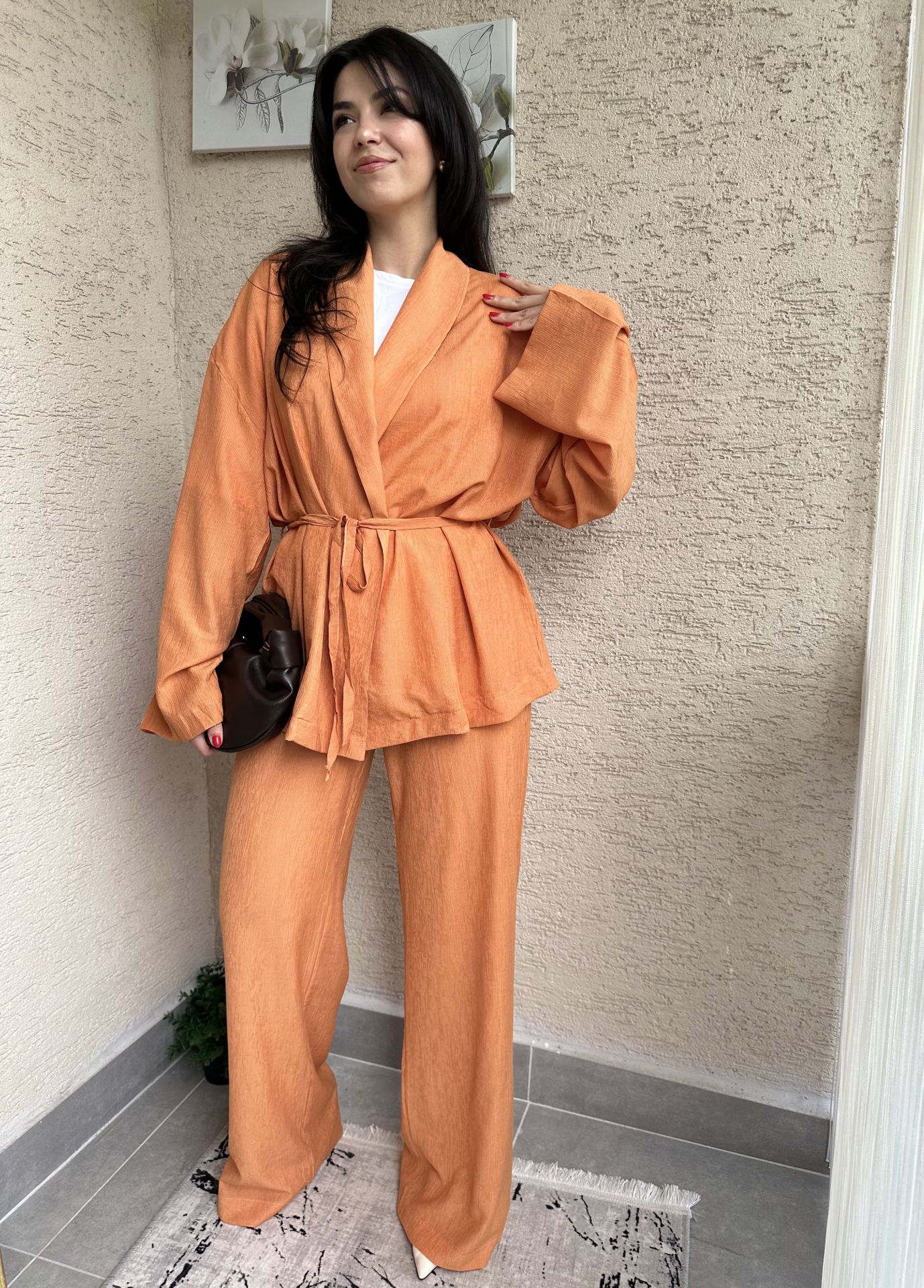 ZR Model Kimono Takım-Turuncu