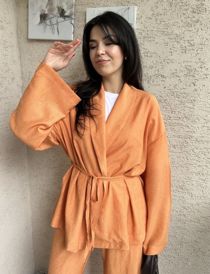 ZR Model Kimono Takım-Turuncu