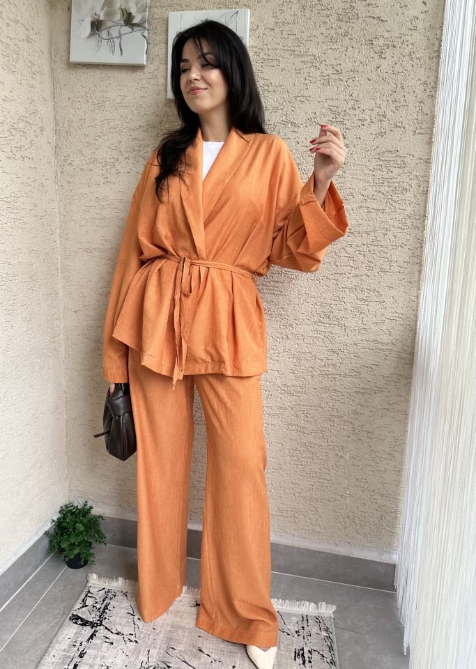 ZR Model Kimono Takım-Turuncu