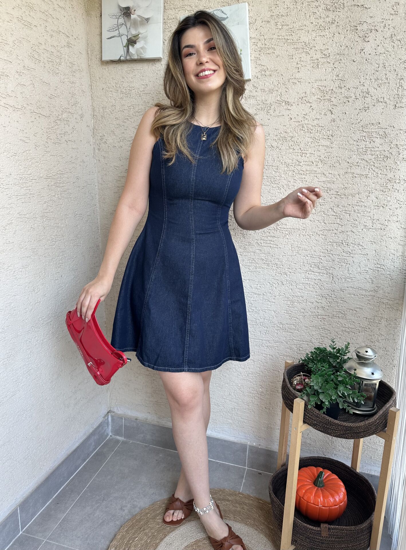 Belden Oturtmalı Mini Kot Elbise