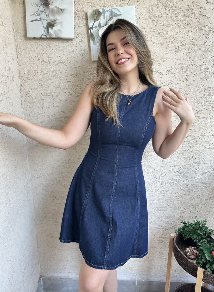 Belden Oturtmalı Mini Kot Elbise