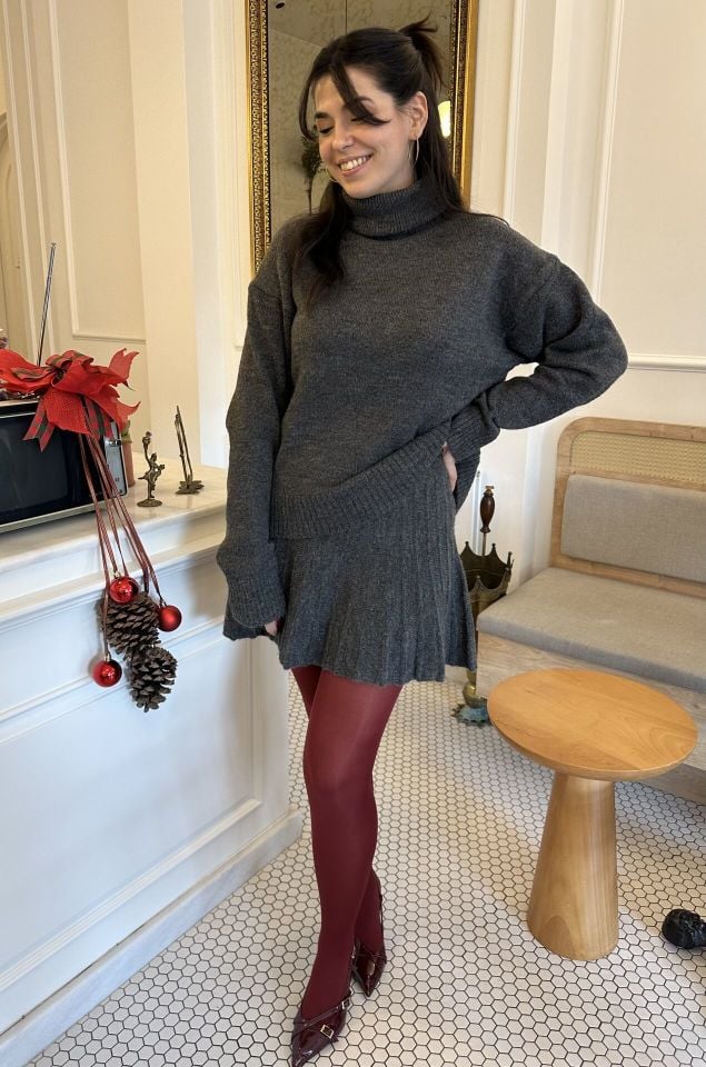 Ella Antrasit Etek Kazak Takım