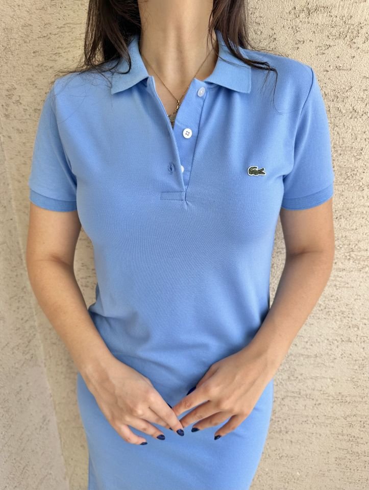 Turkuaz Lcst Polo Yaka Elbise