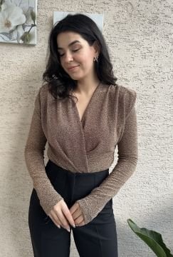 Gold Işıltı Bodysuit