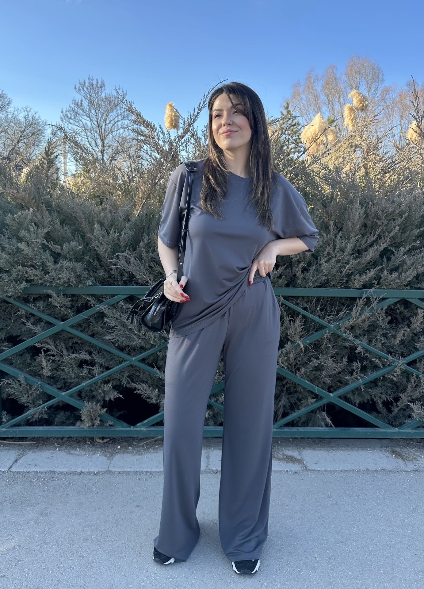 Füme Kısa Kollu Modal Takım