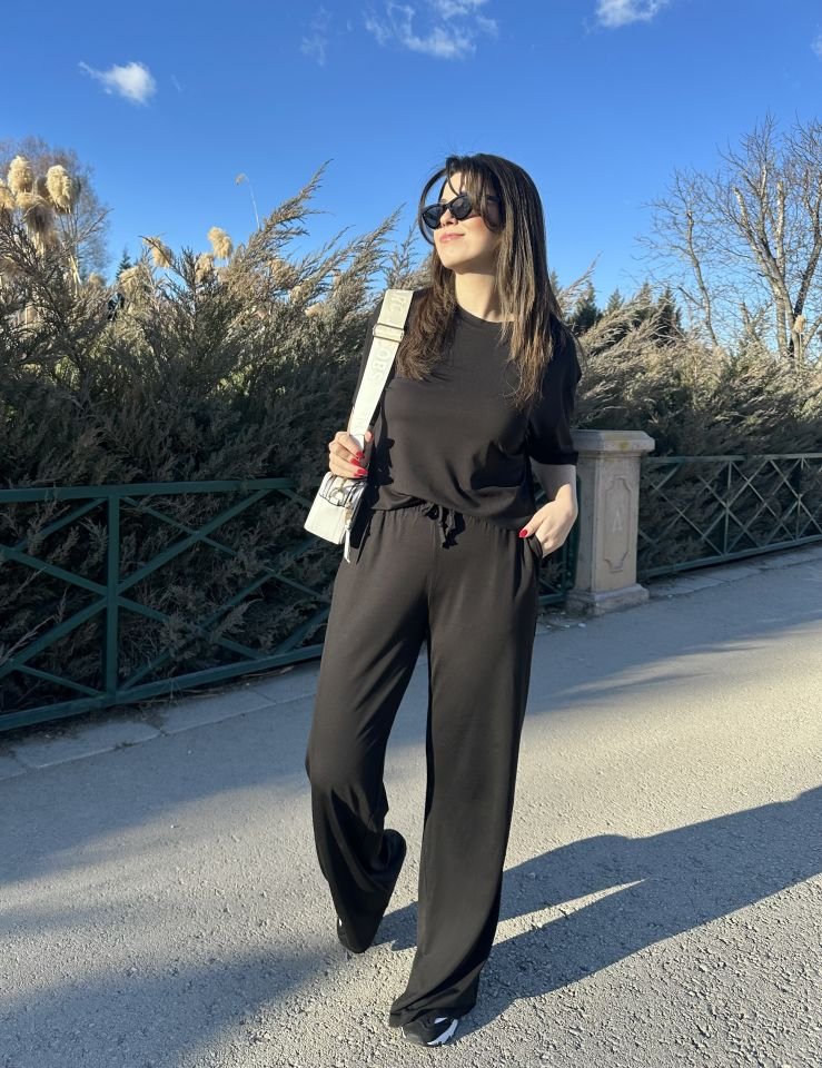 Siyah Kısa Kollu Modal Takım