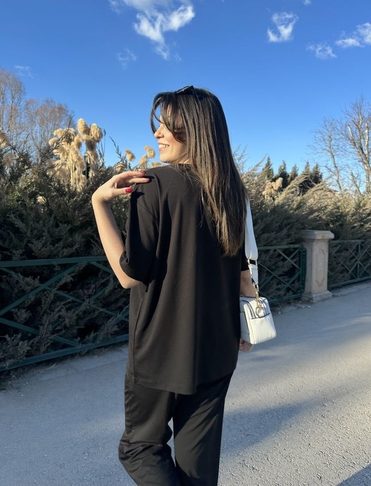 Siyah Kısa Kollu Modal Takım