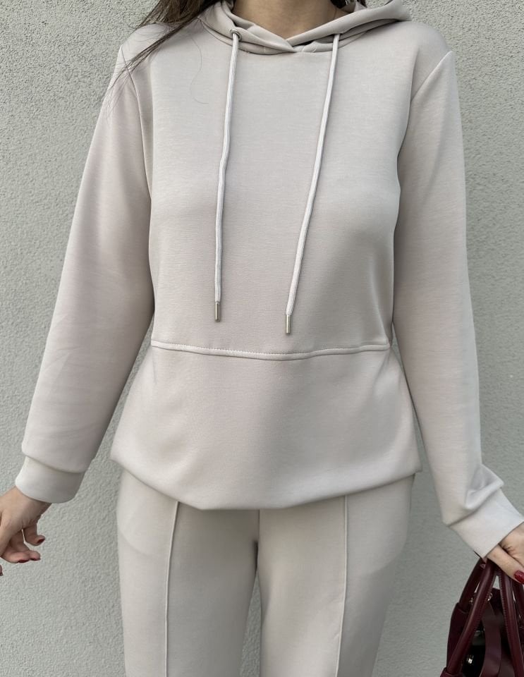 Taş  Rengi Uzun Kollu Modal Takım