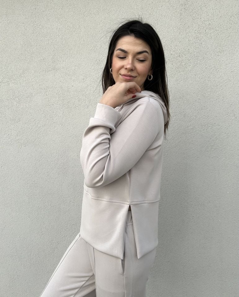 Taş  Rengi Uzun Kollu Modal Takım