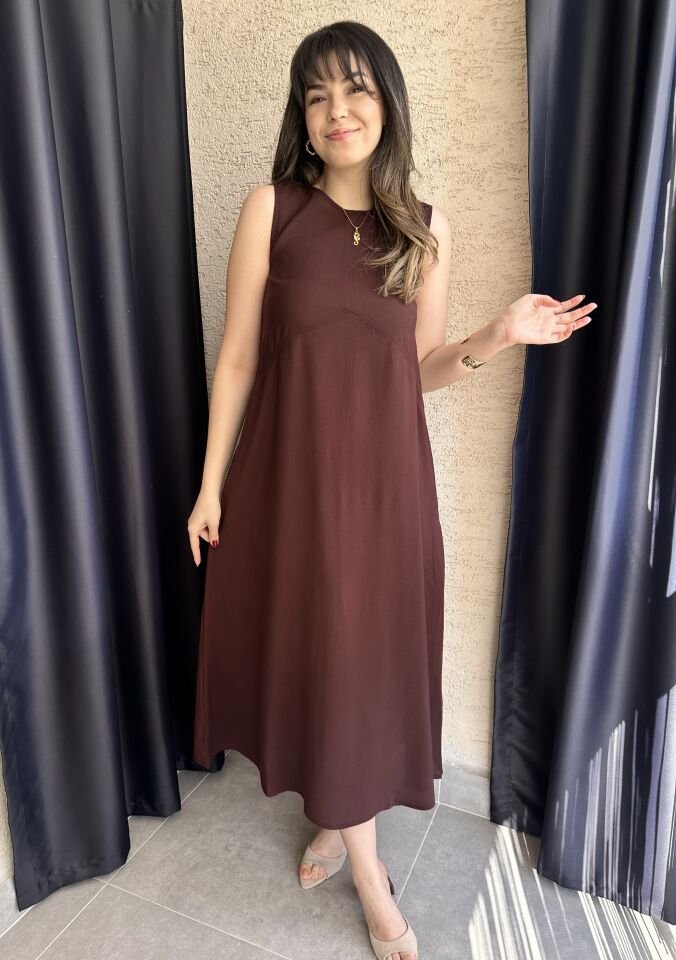 CS Bordo Basic Tensel Elbise
