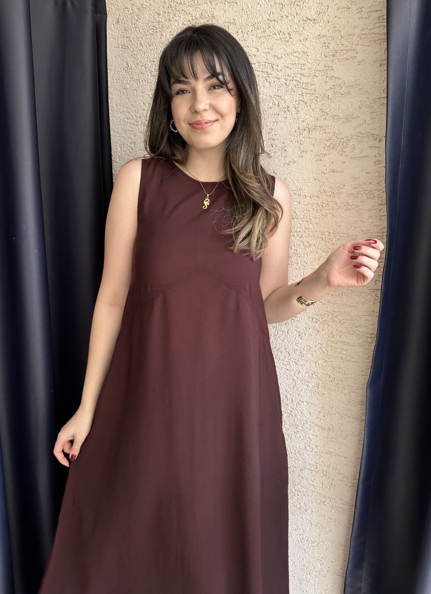 CS Bordo Basic Tensel Elbise