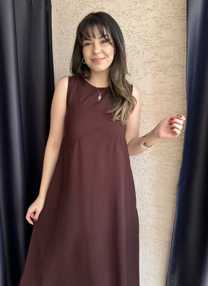 CS Bordo Basic Tensel Elbise