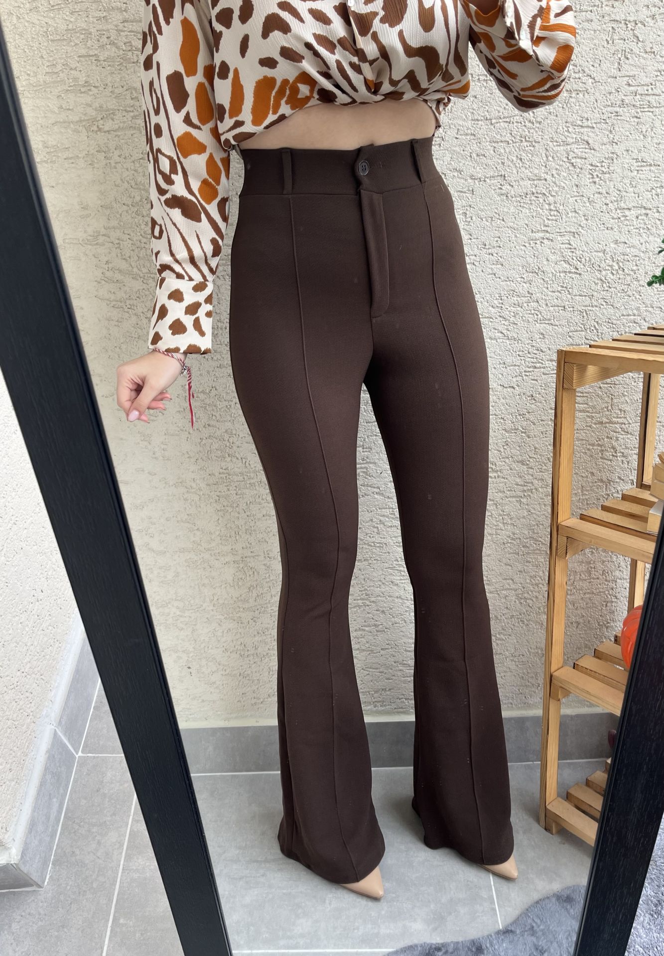 Kahverengi İspanyol Paça Pantolon