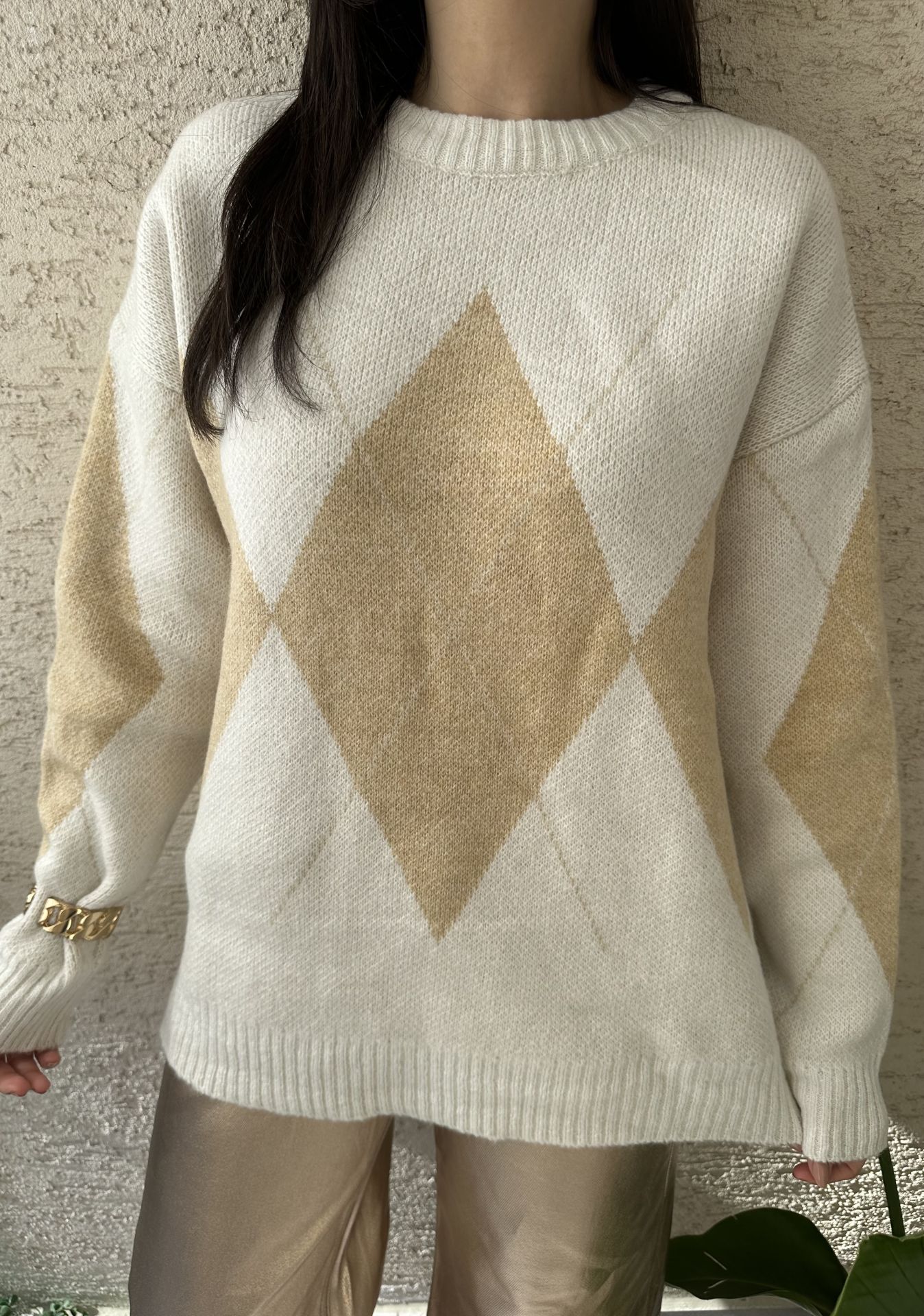 Kemik-Camel Baklava Desen Kazak