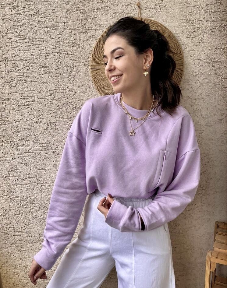 Lila Pencereli Sweat