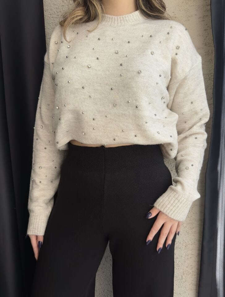 Siyah Triko Palazzo Pantolon