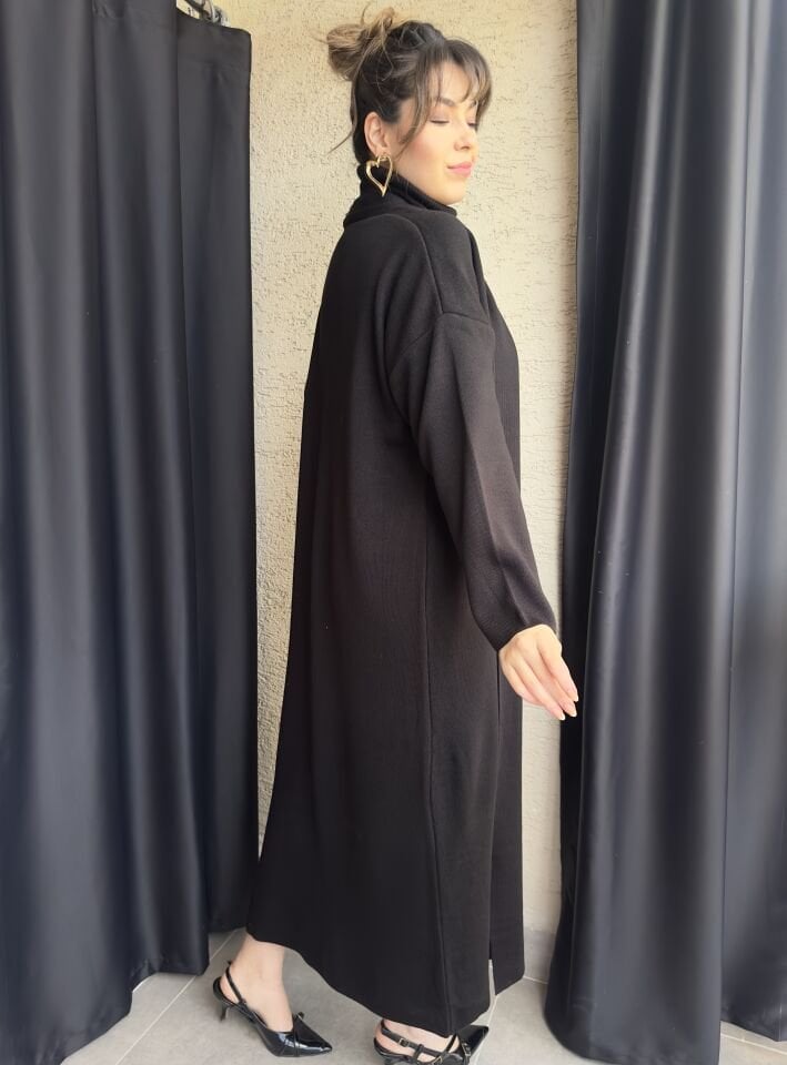 Siyah Elbise-Hırka Triko Takım