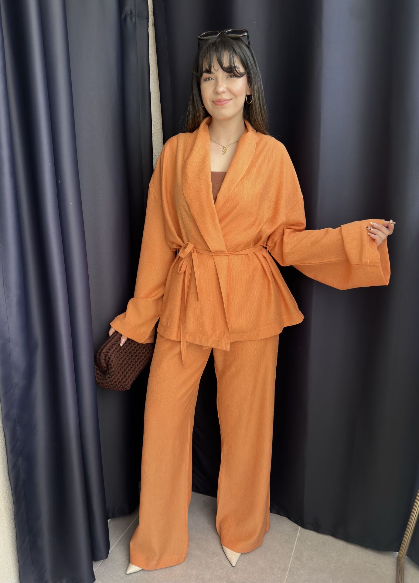 ZR Model Kimono Takım-Turuncu