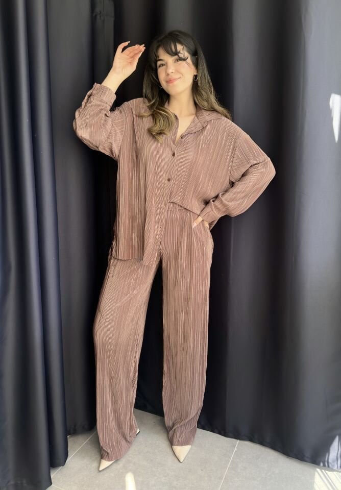 Açık Kahve Piliseli Takım