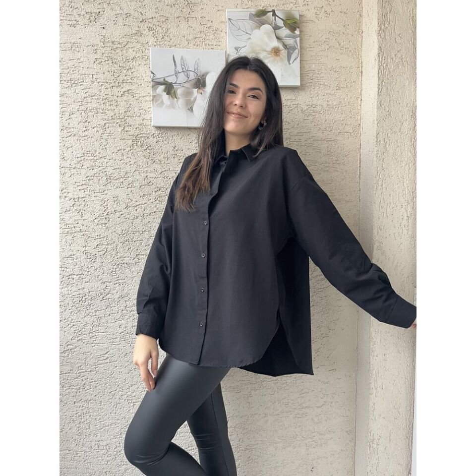 Siyah Vatkalı Gömlek