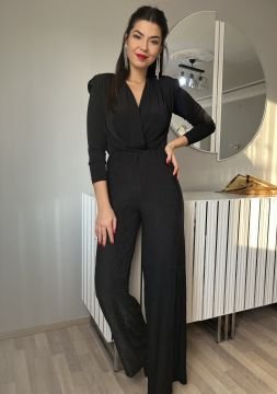 Jakarlı Siyah Pantolon