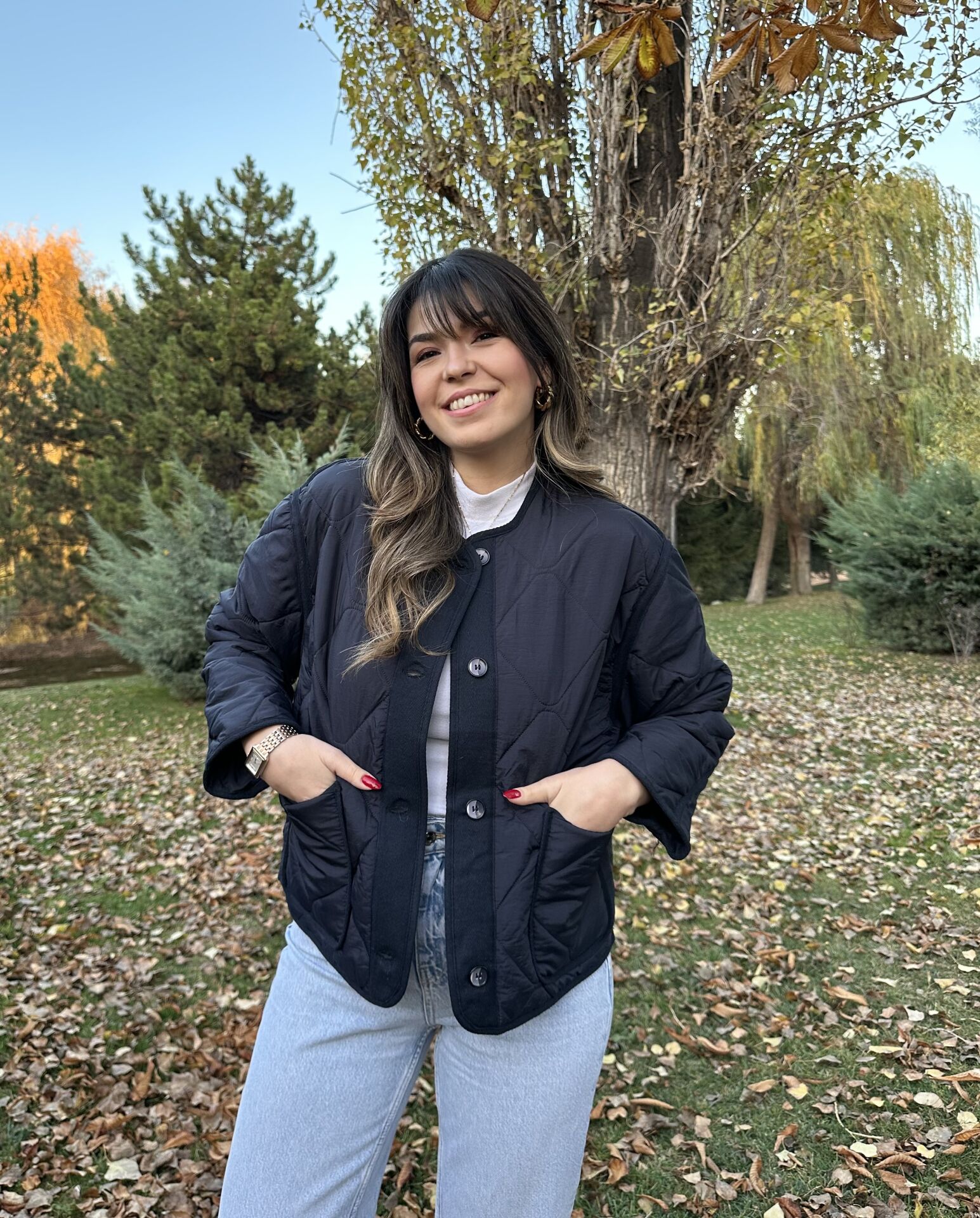 Lacivert Cepli Kapitone Ceket