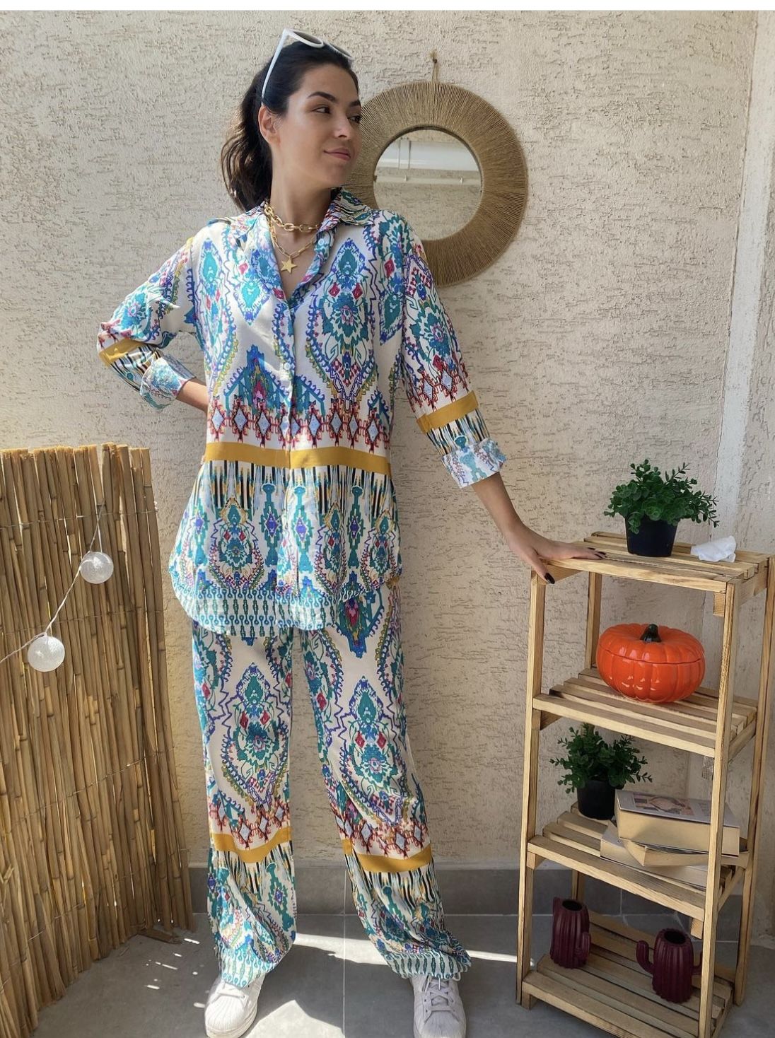 Tasarım Desenli Viskon Takım