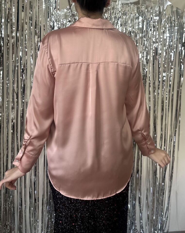 Somon V yaka Saten Gömlek