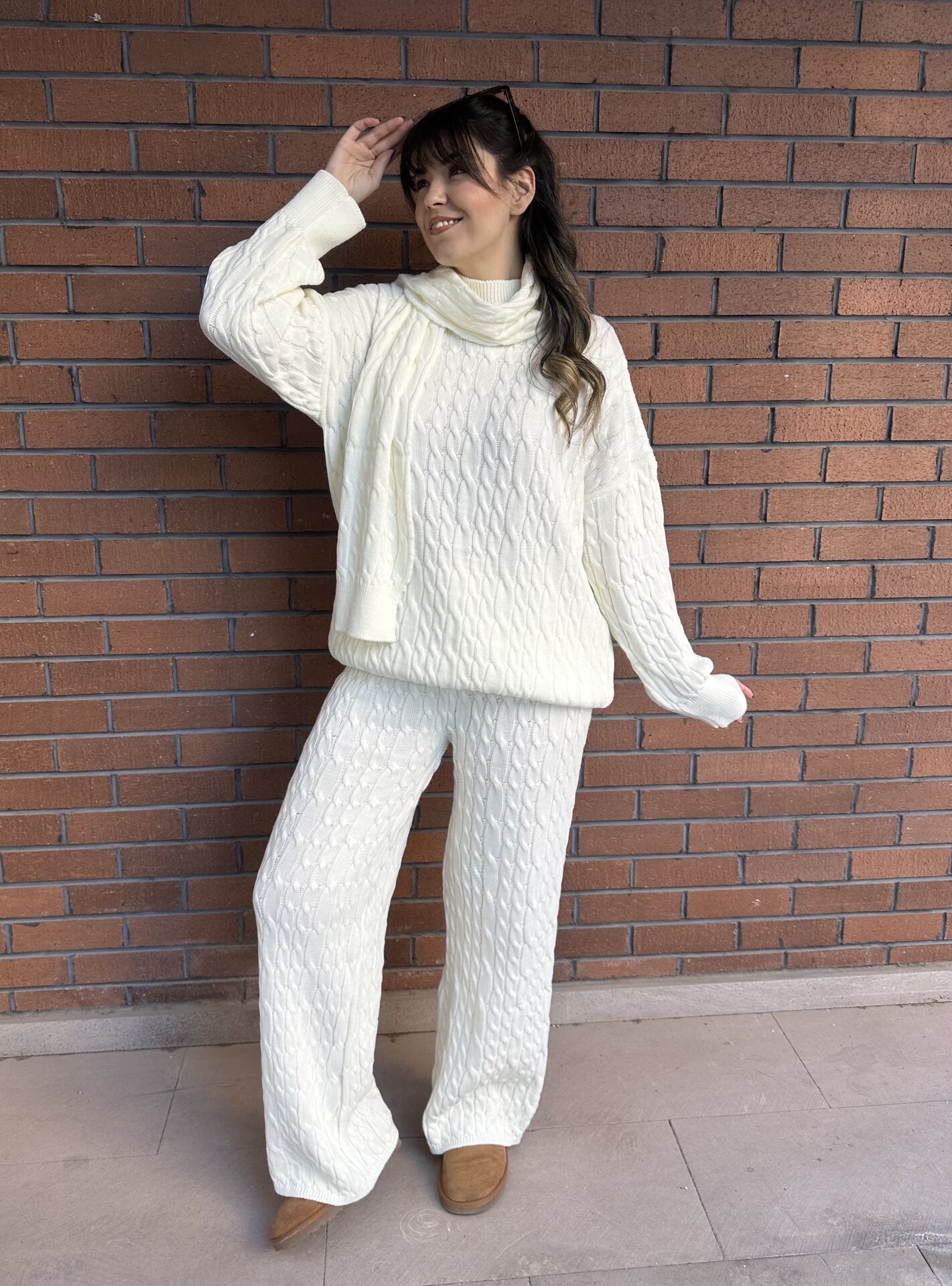 Saç Örgü Üçlü Taş Rengi Takım